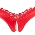 Cottelli - otevřené dámské kalhotky s perličkami a květinkou (červené)