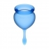 Satisfyer Feel Good Menstruační kalíšek Dark Blue sada 2 menstruačních kalíšků 15 ml + 20 ml s textilním sáčkem