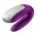 Satisfyer Double Fun - nabíjací, vodotesný smart párový vibrátor s diaľkovým ovládačom (fialový)
